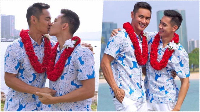 HOT: Hồ Vĩnh Khoa khóa môi, trao nhẫn cho bạn trai siêu mẫu trong đám cưới tại Mỹ Ảnh 2