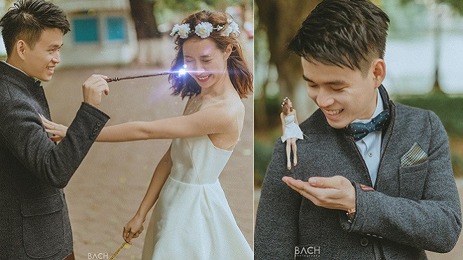 Là fan ruột của Harry Potter, cặp đôi này đã 'phù phép' bộ ảnh cưới của mình Ảnh 2