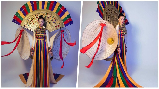 Áo dài, nón lá khổng lồ là trang phục dân tộc của đại diện Việt Nam tại Miss Universe 2017 Ảnh 2