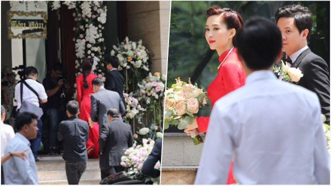 Hoa hậu Đặng Thu Thảo có mặt tại nhà trai, nghỉ ngơi trước khi ra tiệc cưới Ảnh 2