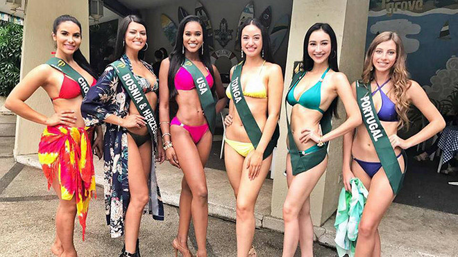 Á hậu Hà Thu khoe đường cong nuột nà trong trang phục bikini tại Miss Earth 2017 Ảnh 2