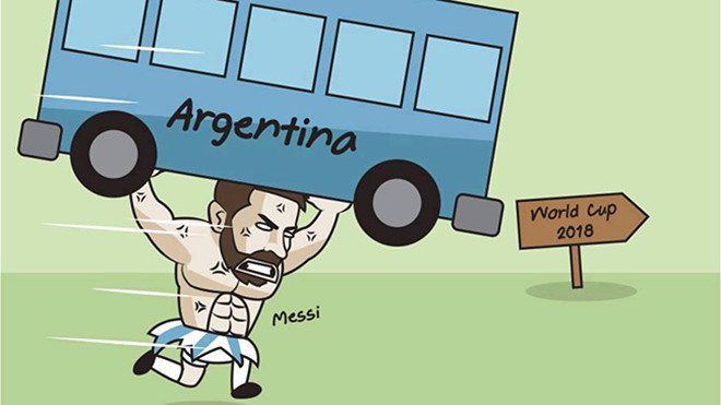 Ảnh chế: 'Đấng cứu thế' Messi đưa Argentina tới World Cup 2018 Ảnh 2