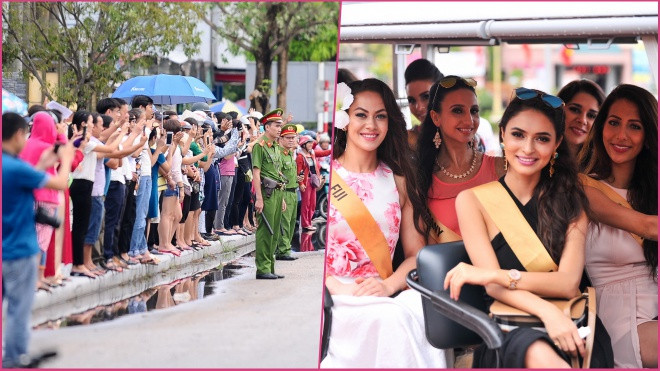 Người dân Quảng Bình xếp hàng dài theo dõi dàn người đẹp Miss Grand International 2017 Ảnh 2