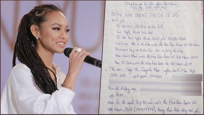 HOT: Mai Ngô tiết lộ lý do bỏ thi Hoa hậu Hoàn vũ Việt Nam 2017 trong bức thư gửi Bộ VH-TT&DL Ảnh 2