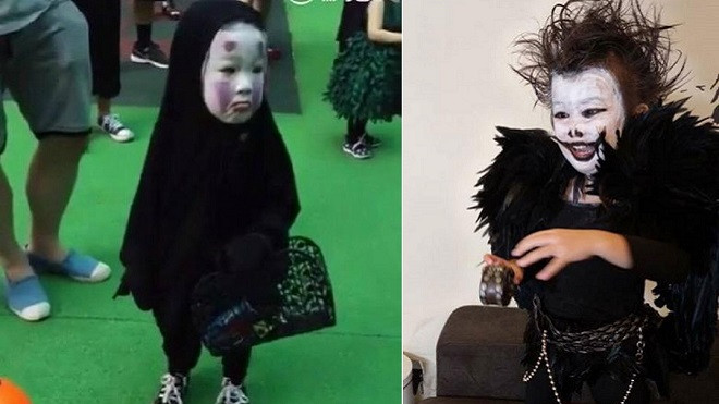 'Em bé Vô Diện' hóa Ryuk (Death Note) và lần này các bạn em rất thích thú Ảnh 2