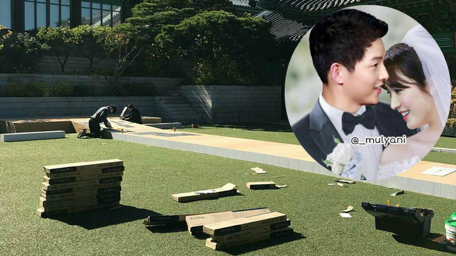 Cập nhật đám cưới Song Joong Ki - Song Hye Kyo: Công nhân đã đến dựng lễ đường! Ảnh 2