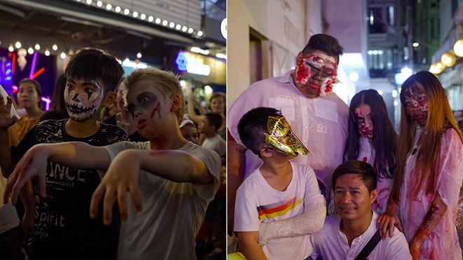 Nhiều 'thây ma' đổ ra đường chơi Halloween, phố đi bộ ở Sài Gòn kẹt cứng Ảnh 2