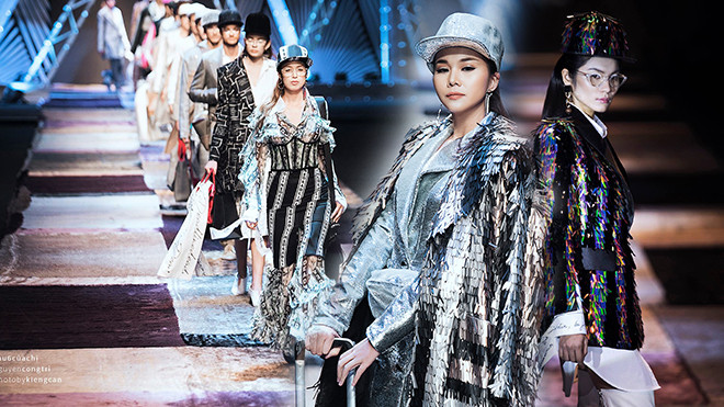 Kim Dung mở màn, Thanh Hằng làm vedette kéo vali kiêu sa trên đường băng show Công Trí Ảnh 2