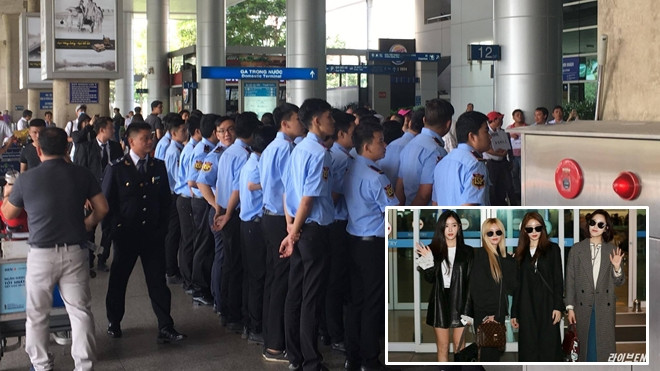 Bảo vệ xuất hiện dày đặc tại sân bay Tân Sơn Nhất trước giờ T-ara hạ cánh Ảnh 2