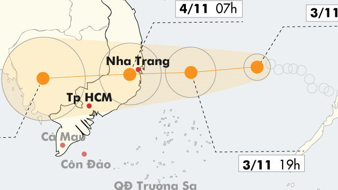 Bão số 12 giật cấp 15, cách bờ biển Khánh Hoà 320km Ảnh 2