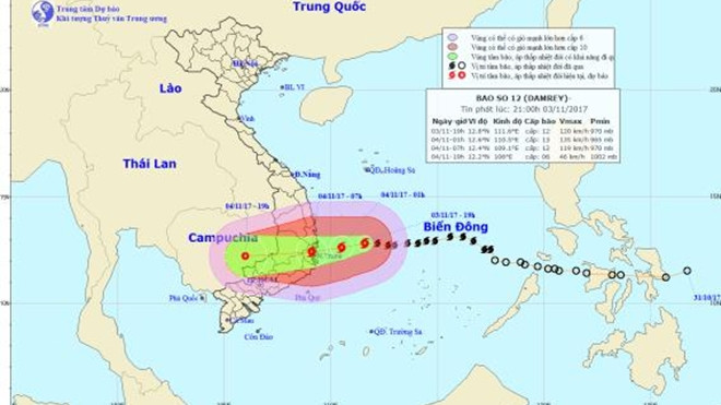 Bão Damrey tăng cấp: Quảng Nam - Ninh Thuận đêm nay mưa lớn Ảnh 2