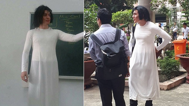 Thầy giáo Tây siêu 'lầy lội' khi hóa trang thành… cô giáo khiến học trò thích thú Ảnh 2