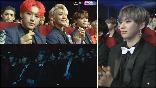 Khoảnh khắc đẹp MAMA: Seventeen tiến ra khán đài, cả nhóm Wanna One đứng dậy cúi chào Ảnh 2