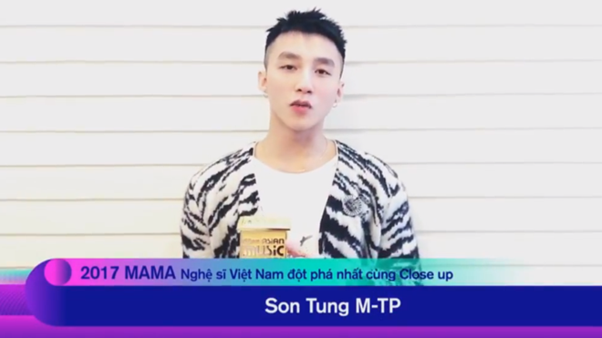 Dù vắng mặt, Sơn Tùng vẫn xuất sắc giành cúp tại lễ trao giải MAMA 2017 Ảnh 2