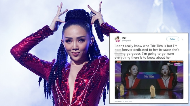 Fan quốc tế rần rần khen tiết mục mở màn MAMA 2017 của Tóc Tiên Ảnh 2