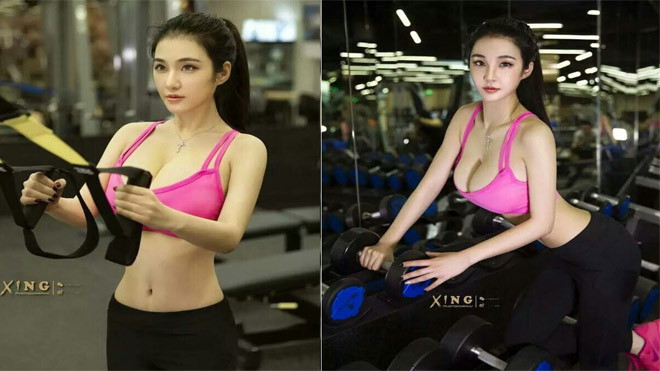 Cặp đôi 'siêu vòng 1' xứ Trung quá nóng bỏng khi tập gym Ảnh 2