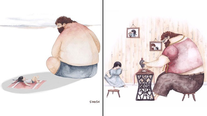 Tự thấy trái tim 'mềm nhũn' khi xem bộ tranh 'Bố và con gái' cực đáng yêu Ảnh 2