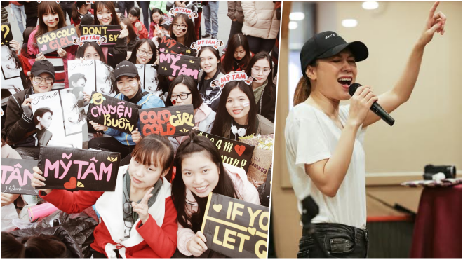 Fan hát vang cả phố đi bộ Hà Nội trong lúc chờ Mỹ Tâm xuất hiện Ảnh 2