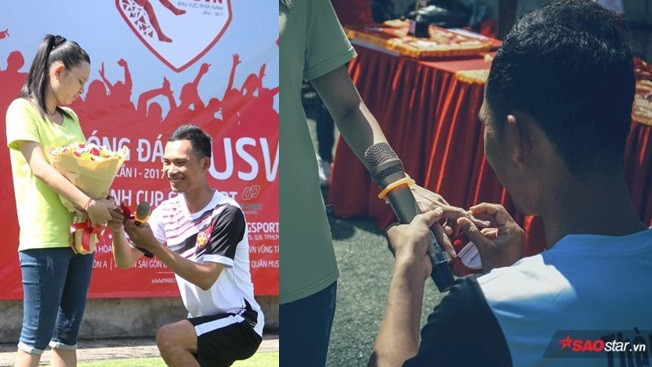 Lãng mạn như fan Man Utd Việt: Bất ngờ cầu hôn bạn gái trên sân bóng sau tròn 1000 ngày quen nhau Ảnh 2