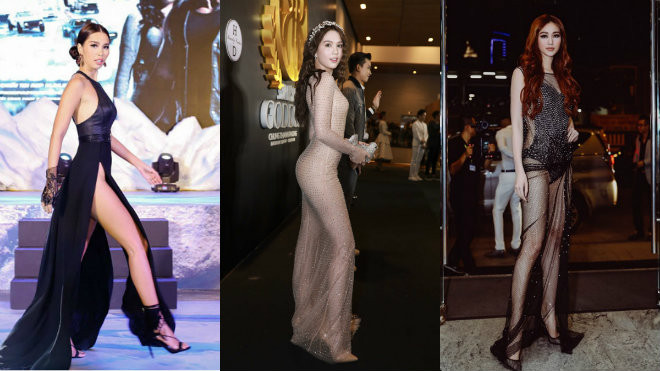 Những thiết kế mỏng như sương, hở bạo 'thiêu đốt' thảm đỏ Vbiz 2017 Ảnh 2