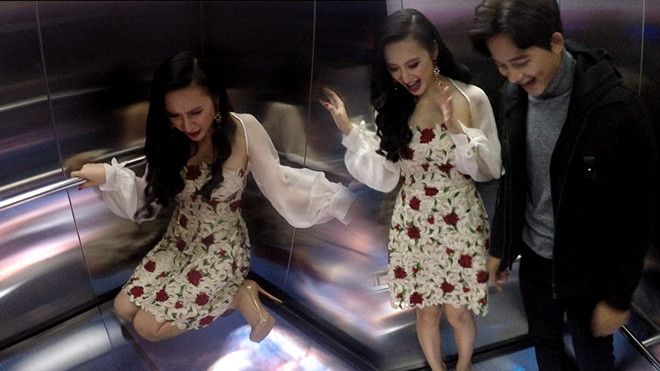 Hoảng sợ vì 'rơi thang máy', Angela Phương Trinh ôm chặt Mai Tài Phến Ảnh 2