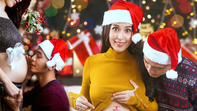 Tú Vi công khai bầu bí trong bộ ảnh Giáng sinh hạnh phúc bên ông xã Văn Anh Ảnh 2
