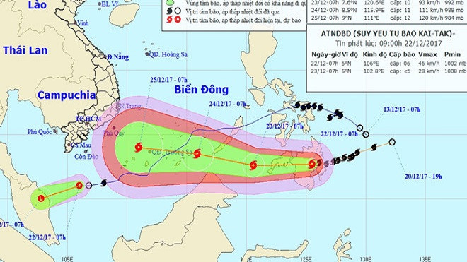 Bão tăng tốc nguy cơ đổ bộ vào Nam Bộ, miền Bắc rét đậm trong đêm Giáng Sinh Ảnh 2