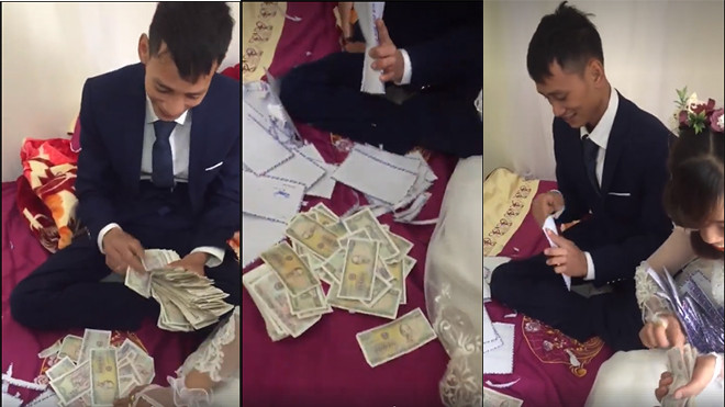 Cô dâu chú rể Hải Phòng 'khóc thét' khi đếm tiền mừng cưới của hội bạn thân Ảnh 2