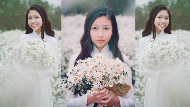 Hoa hậu nhí 11 tuổi đẹp tinh khôi với áo dài trắng cùng cúc hoạ mi chào năm mới Ảnh 2