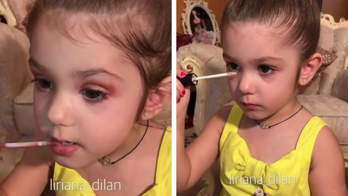 Bé gái 3 tuổi trang điểm cực chuyên nghiệp khiến dân mạng nể phục Ảnh 2