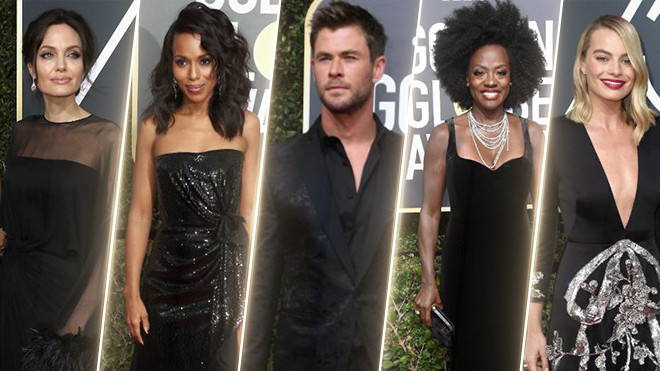 Trang phục đen phủ kín thảm đỏ Quả Cầu Vàng 2018 để phản đối nạn xâm hại tình dục Ảnh 2