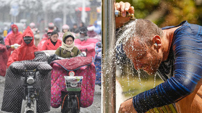 Người dân toàn cầu 'điêu đứng' vì thời tiết cực đoan: Nơi lạnh cắt da cắt thịt, nơi nóng vã mồ hôi Ảnh 2