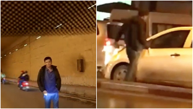 Say rượu, người đàn ông đi xe máy chặn đầu xe, đập vỡ kính xe ô tô Ảnh 2