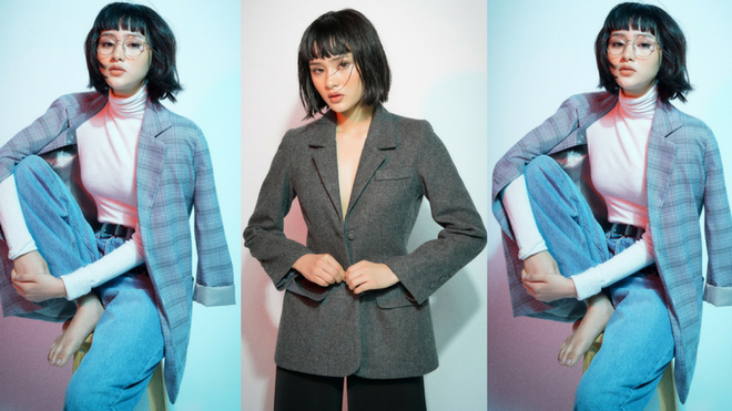 Hiền Hồ để tóc ngắn như búp bê, diện vest khoét sâu gợi cảm Ảnh 2