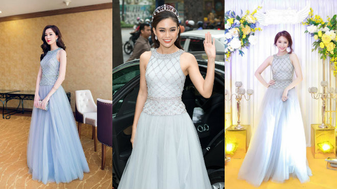 Diện chiếc váy 'đụng hàng' kỷ lục, á hậu Mâu Thủy 'lấn át' cả hoa hậu Đặng Thu Thảo Ảnh 2