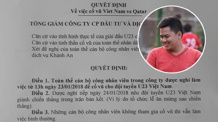 Giám đốc tâm lý nhất hệ Mặt trời: Cho nhân viên nghỉ làm để xem đội tuyển U23 Việt Nam thi đấu! Ảnh 2