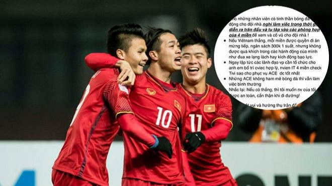 'Sếp nhà người ta' tâm lý chưa kìa: Cho nghỉ làm để xem bán kết, nghỉ thêm 1 ngày nếu U23 Việt Nam thắng Ảnh 2