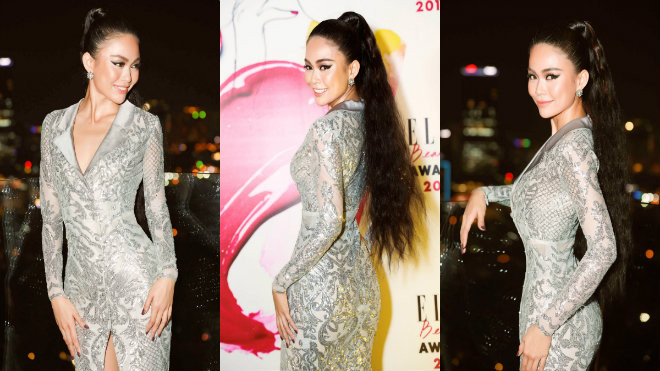 Sau những lần diện đồ cũ, Á Hậu Mâu Thủy bất ngờ đốn tim fans với đầm xẻ cao vút Ảnh 2