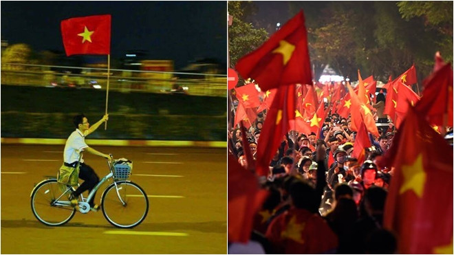 Khoảnh khắc ấn tượng khi các cổ động viên ăn mừng chiến thắng của U23 Việt Nam Ảnh 2