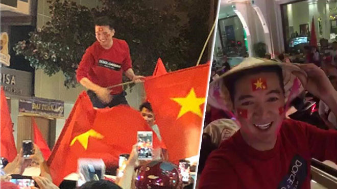 Mr. Đàm leo nóc xe, reo hò chúc mừng trận cầu 'thần kỳ' của đội tuyển U23 Việt Nam Ảnh 2