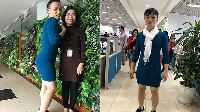 'Việt Nam nói là làm' - thanh niên mượn váy của vợ mặc đi làm sau trận thắng của tuyển U23 Ảnh 2