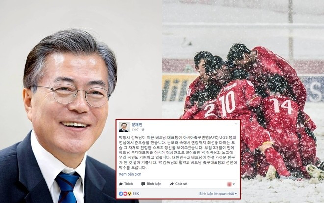 Sau trận cầu lịch sử, tổng thống Hàn Quốc bất ngờ chúc mừng đội tuyển U23 Việt Nam Ảnh 2