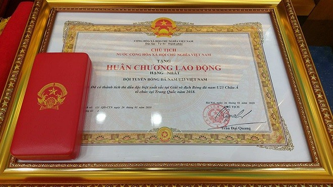 Thủ tướng trao huân chương Lao động hạng nhất cho U23 Việt Nam Ảnh 2