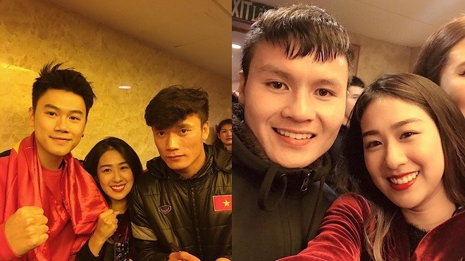 Cư dân mạng thích thú với những hình ảnh mà Trang Lou - Tùng Sơn chụp cùng U23 Việt Nam Ảnh 2