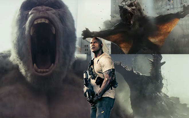 'Siêu thú cuồng nộ': The Rock '1 đấu 3' với Gorilla, sói bay và cá sấu khổng lồ Ảnh 2