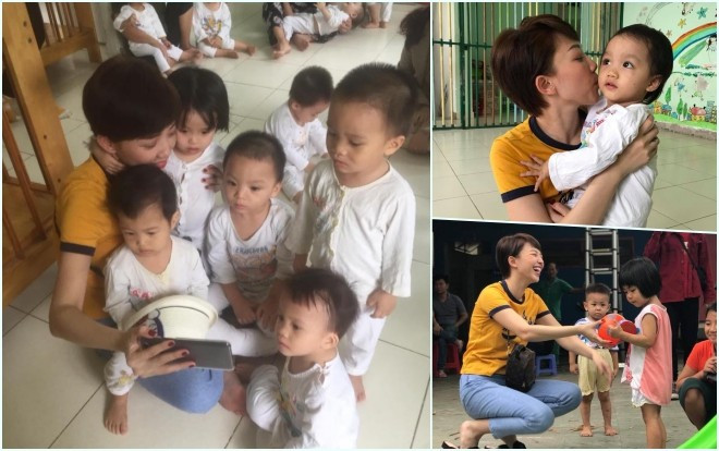 Tóc Tiên giản dị đến thăm trẻ em mồ côi cùng fan Ảnh 2