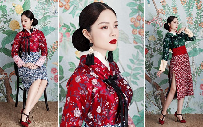 Dương Cẩm Lynh diện Áo dài gấm cách tân đón Xuân kiêu sa Ảnh 2