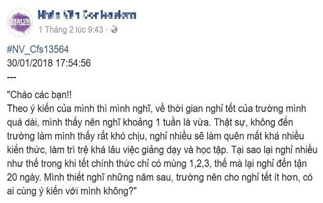 Sinh viên gây tranh cãi vì phản đối lịch nghỉ Tết của trường quá dài ngày Ảnh 2