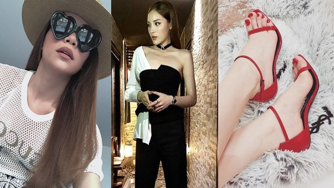 Ngọc Trinh 'tậu' giày hiệu đỏ rực, Kỳ Duyên đeo đồng hồ nạm kim cương sang chảnh Ảnh 2