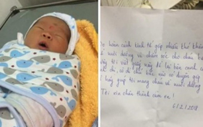 Bé trai sơ sinh kháu khỉnh bị bỏ rơi trước cổng nhà cặp vợ chồng hiếm muộn Ảnh 2